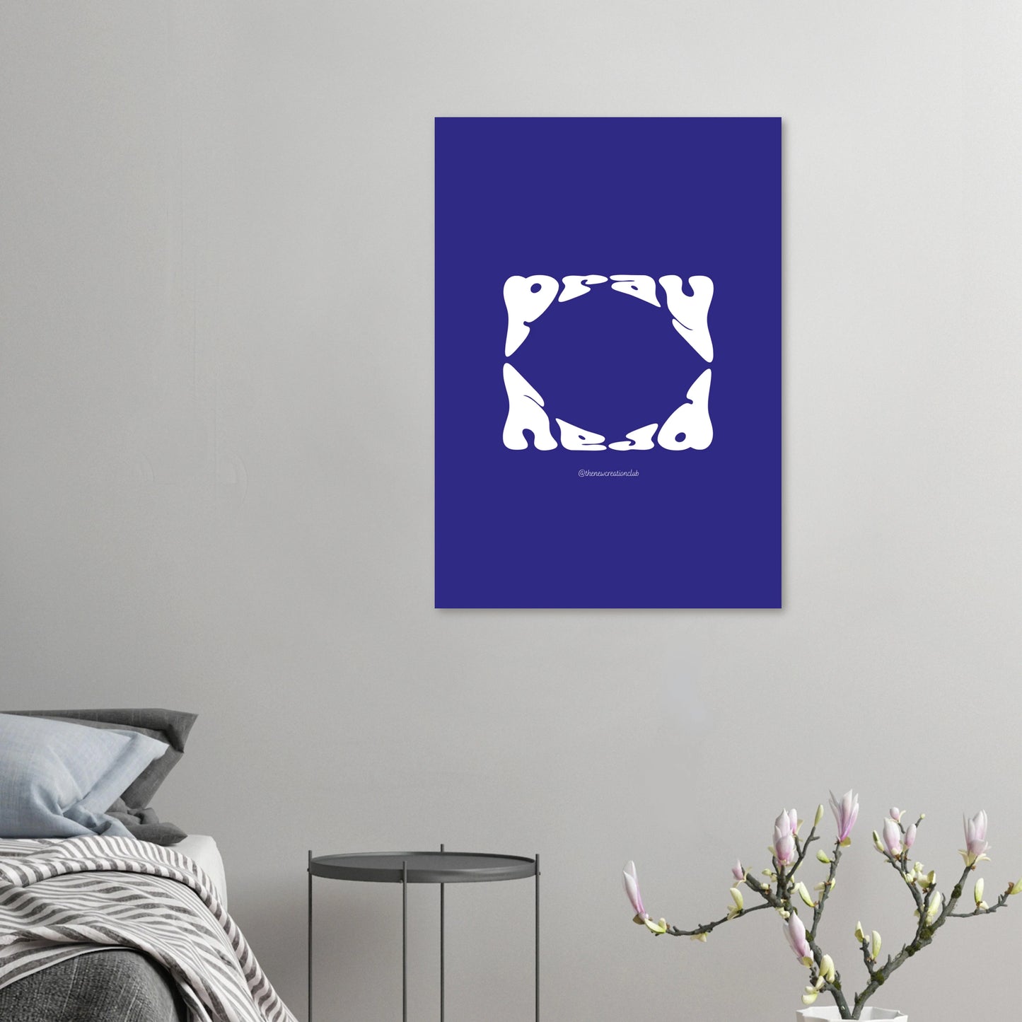 Pray Poster- Blau und Weiß