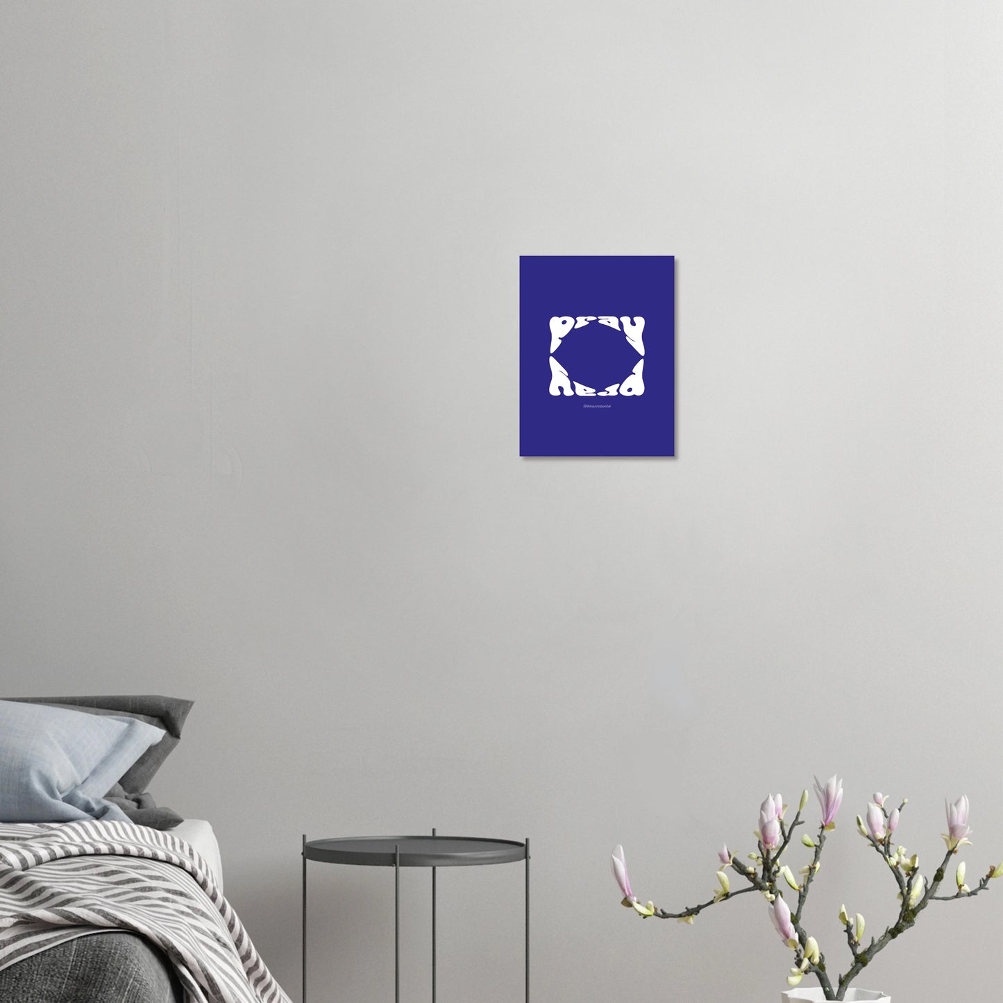Pray Poster- Blau und Weiß