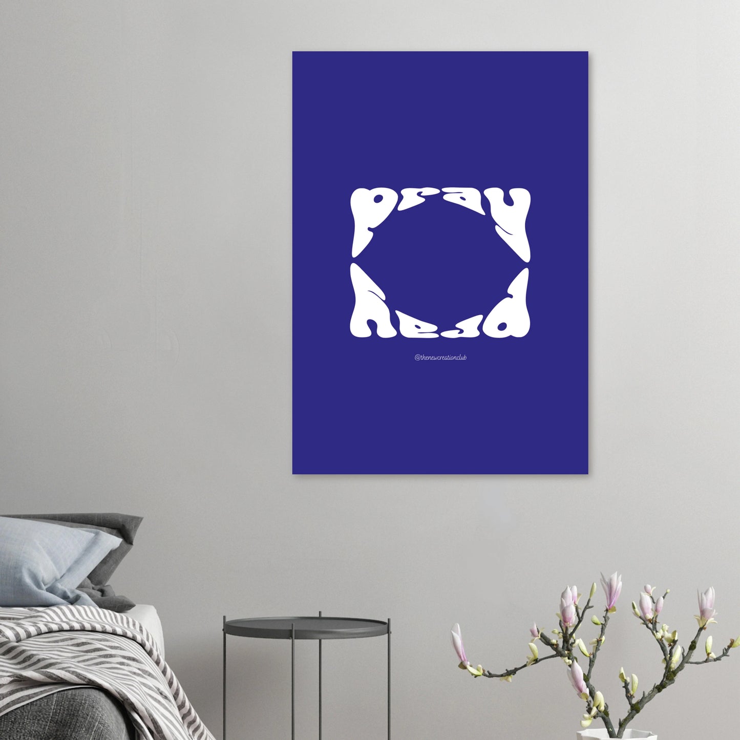 Pray Poster- Blau und Weiß
