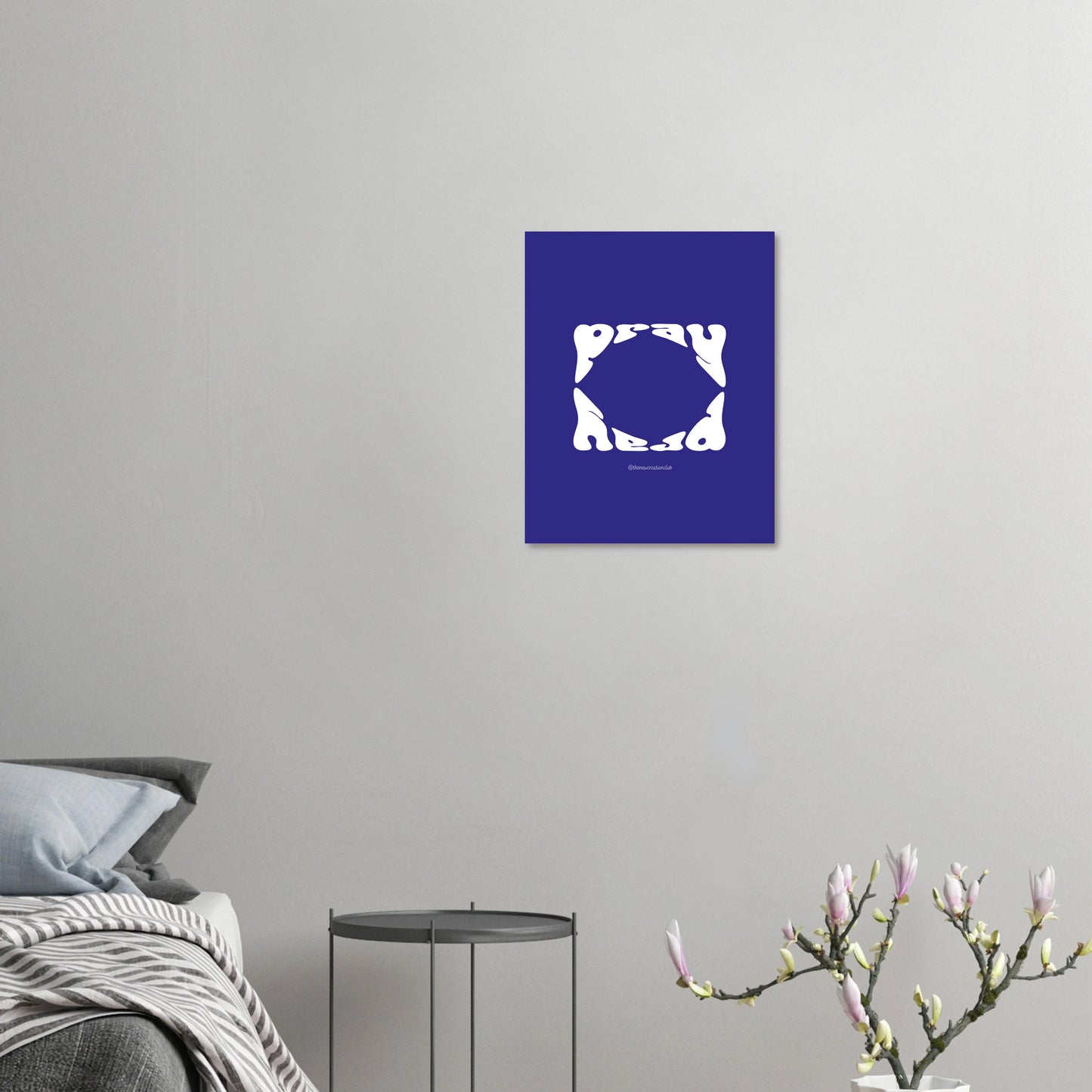 Pray Poster- Blau und Weiß