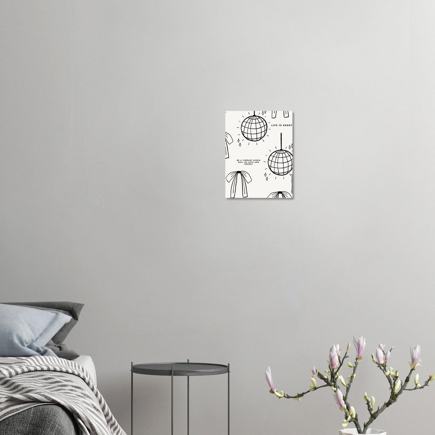 Inspirational Christian Poster - 'Life is Too Short' Vibrant Disco Ball Design
