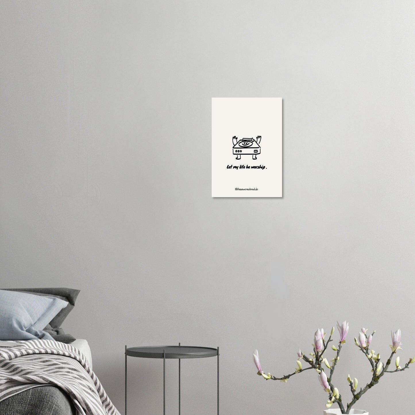 Inspirational Christian Poster – 'Let My Life Be Worship' – Modern Black and White Design