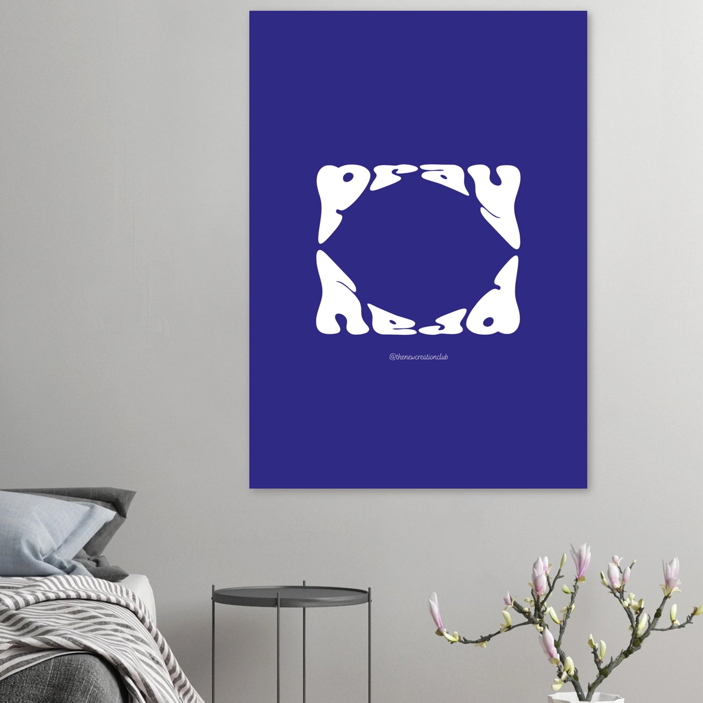 Pray Poster- Blau und Weiß