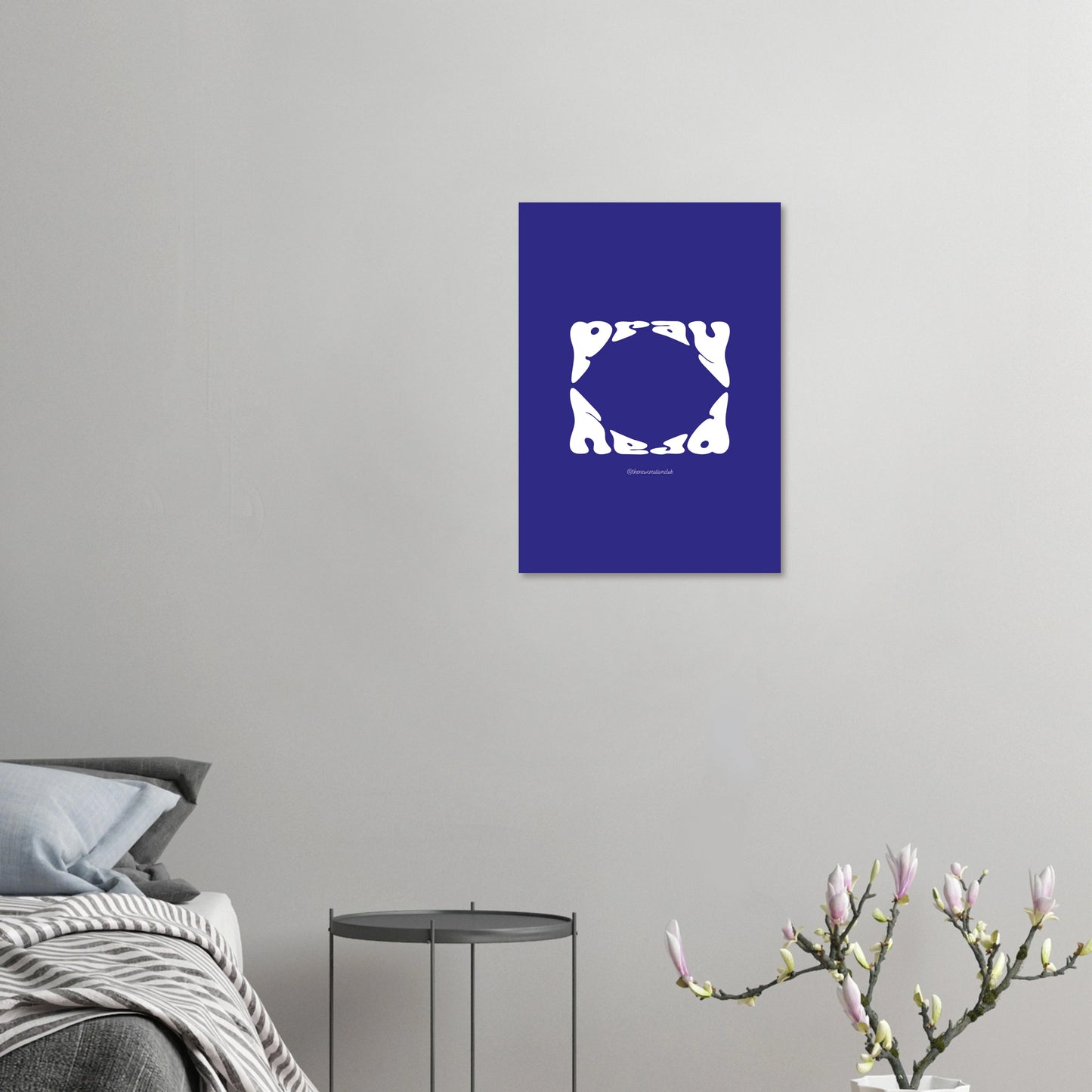 Pray Poster- Blau und Weiß