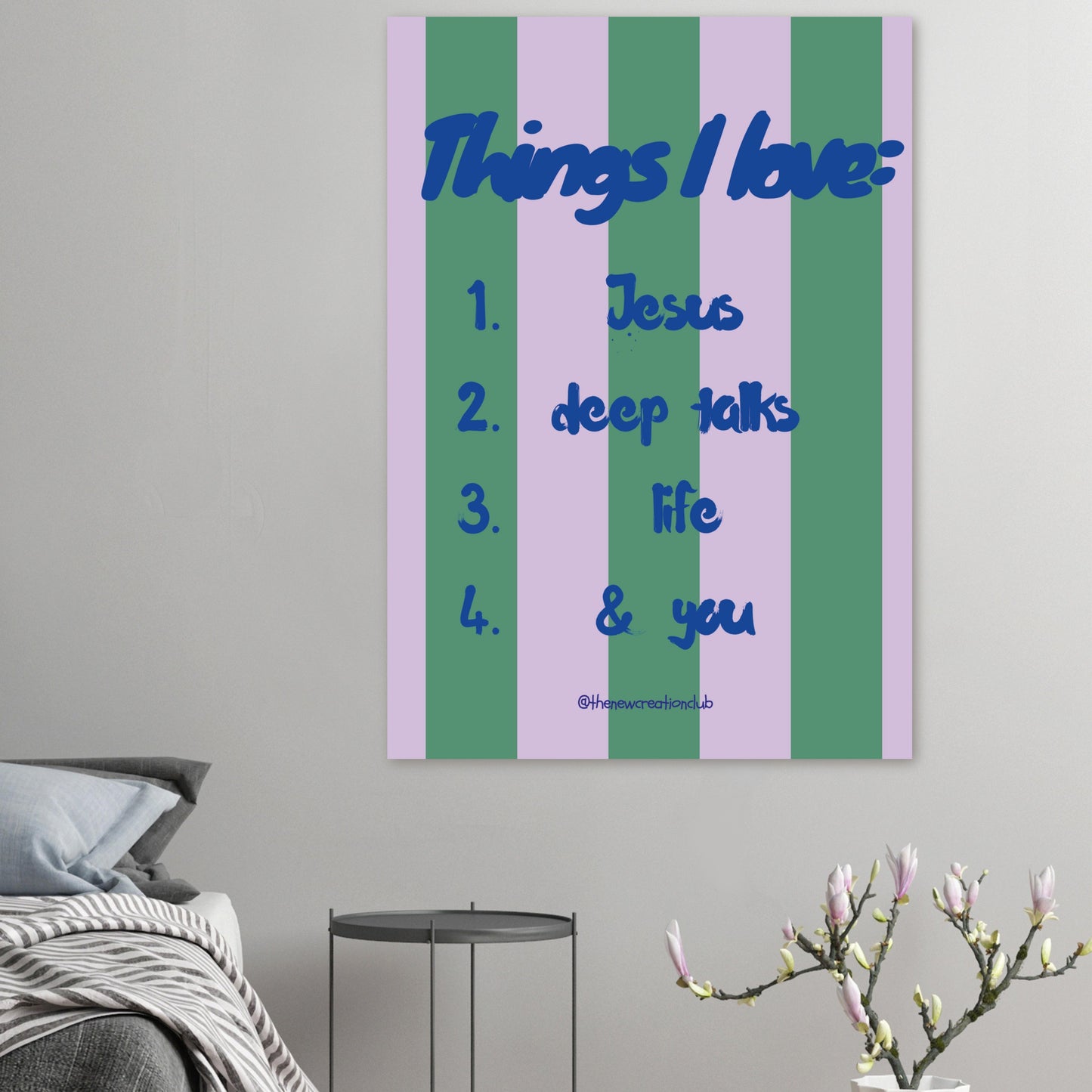 Things I love - Christliches Poster auf halbmattem Papier