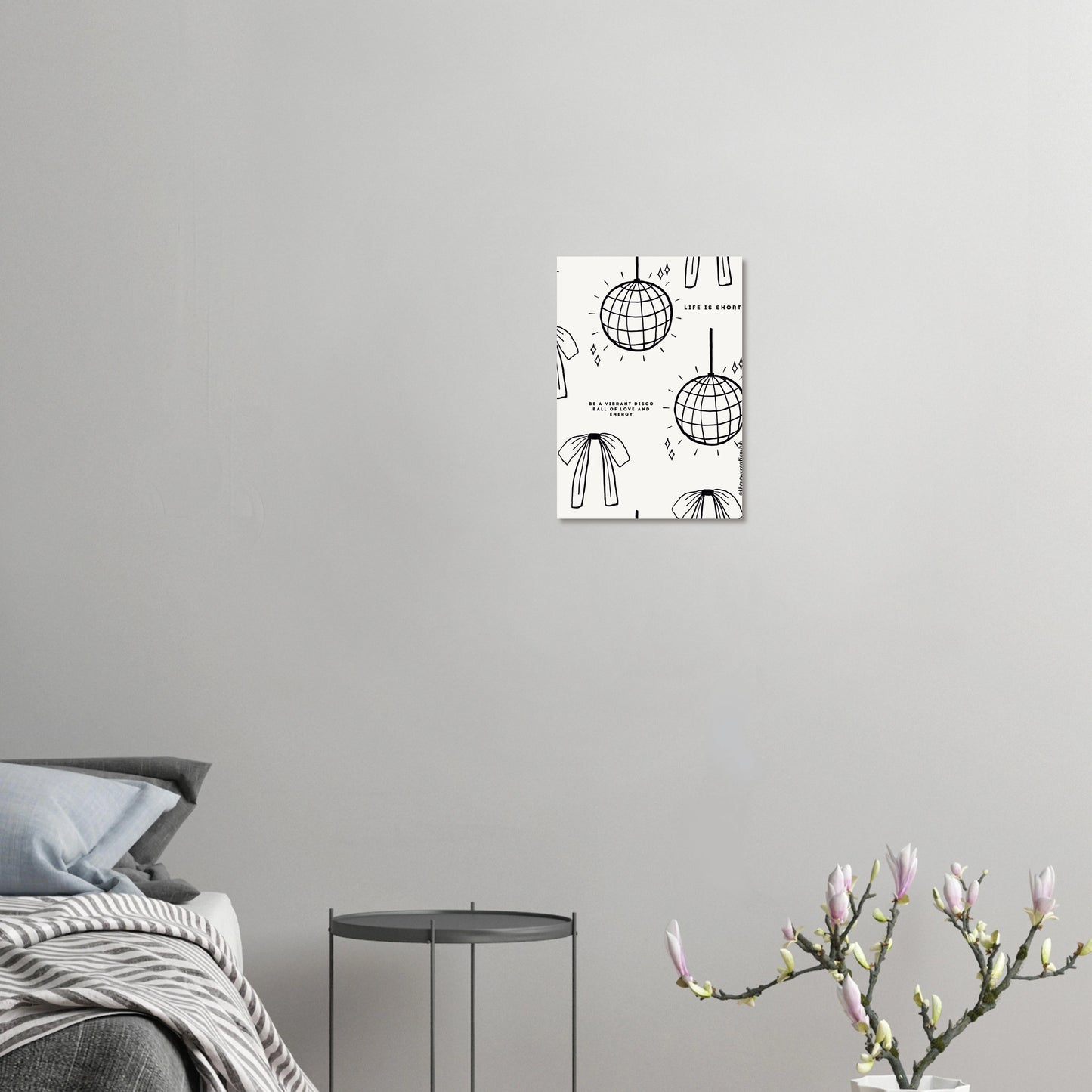 Inspirational Christian Poster - 'Life is Too Short' Vibrant Disco Ball Design