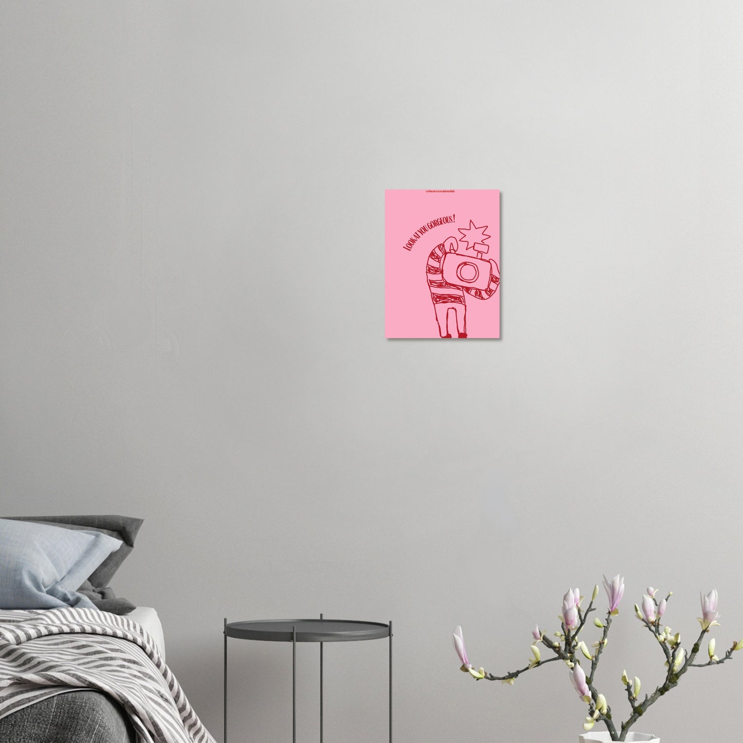 Inspirational Poster 'Look at You Gorgeous' - Modern Pink &amp; Red Design