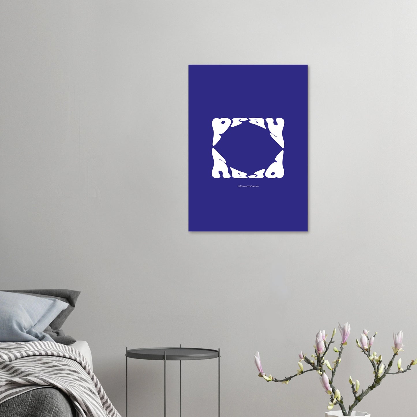 Pray Poster- Blau und Weiß