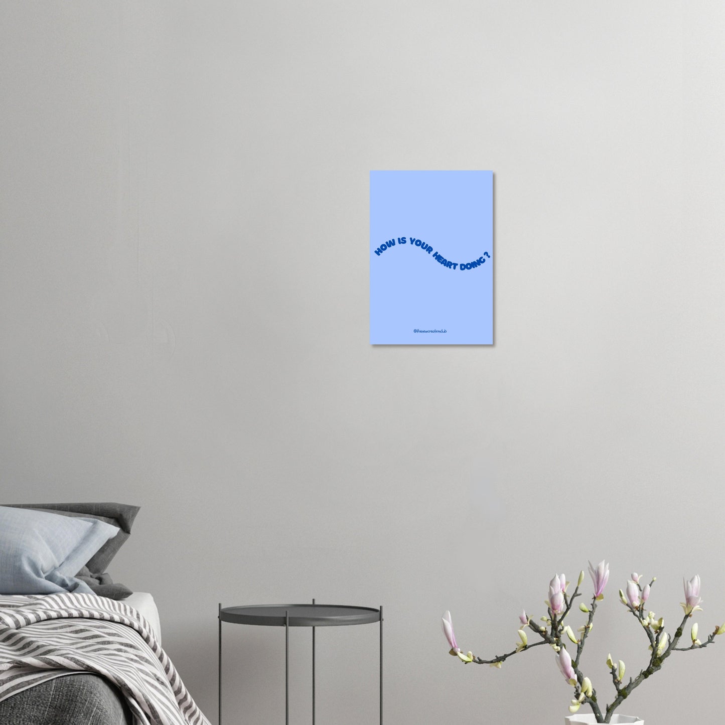 A Christian poster – How is Your Heart Doing? Modern design in purple and blue